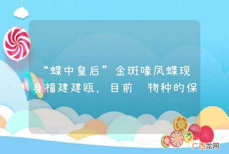 “蝶中皇后”金斑喙凤蝶现身福建建瓯，目前该物种的保护工作进展如何？