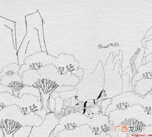 山行古诗配画简笔画怎么画