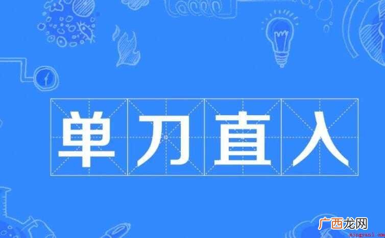 单刀直入,汉语成语,拼音是dn do zhír,然而部分朋友 单刀直入是什么意思