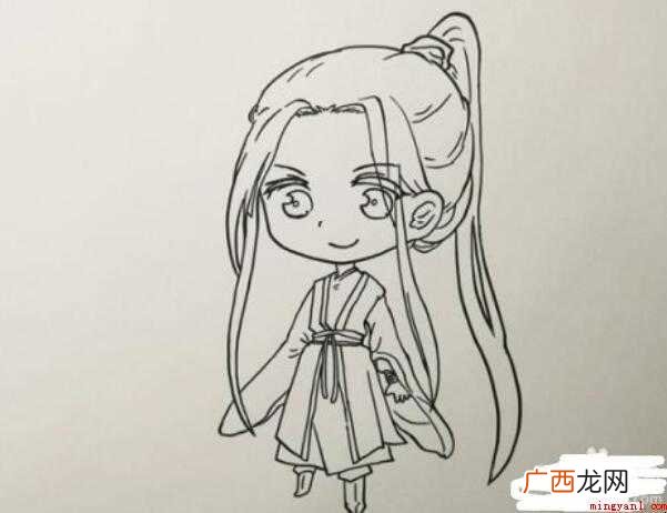 天官赐福花城简笔画怎么画