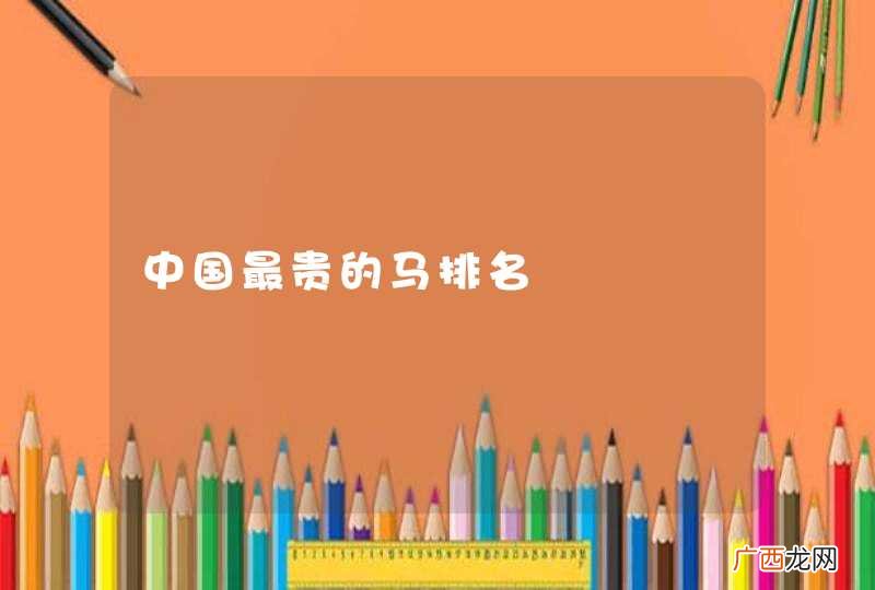 中国最贵的马排名