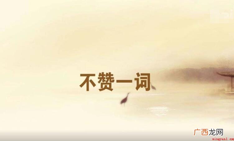 不赞一词的近义词是什么呢? 不赞一词的近义词是什么
