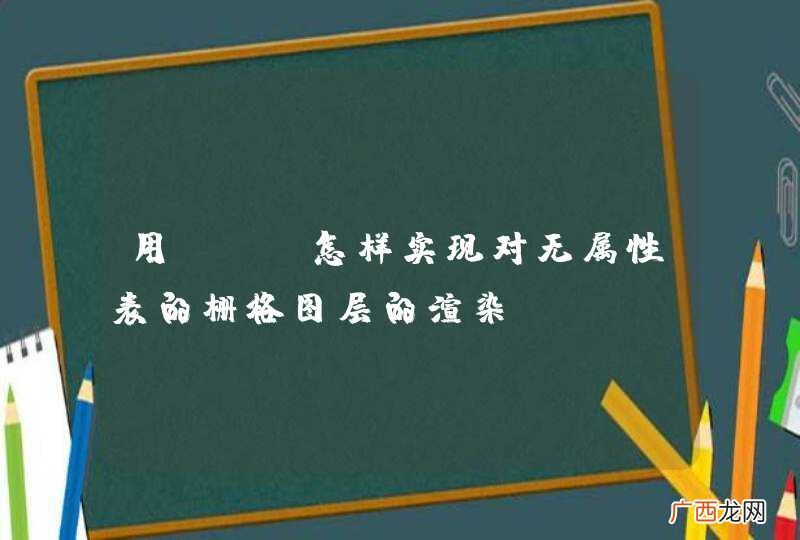 用AE，怎样实现对无属性表的栅格图层的渲染？