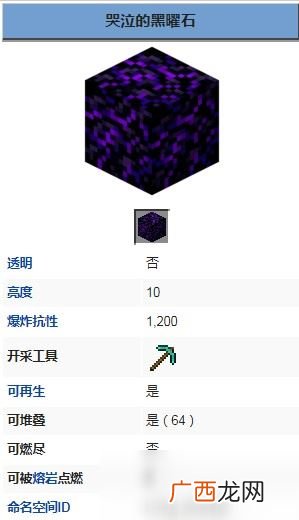 哭泣的黑曜石怎么使用,我的世界哭泣的黑曜石有什么？