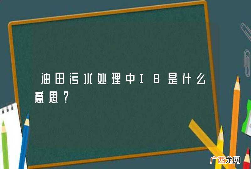 油田污水处理中IB是什么意思？