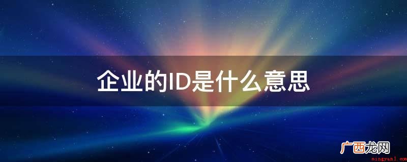 企业ID的含意详细如下 企业的ID