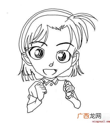 吉田步美简笔画怎么画 画出眼睛 吉田步美简笔画怎么画