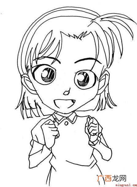 吉田步美简笔画怎么画 画出眼睛 吉田步美简笔画怎么画