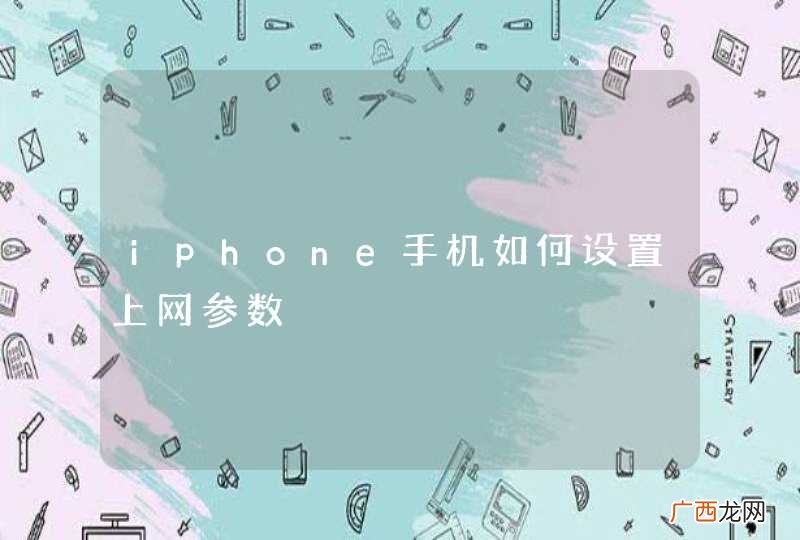 iphone手机如何设置上网参数