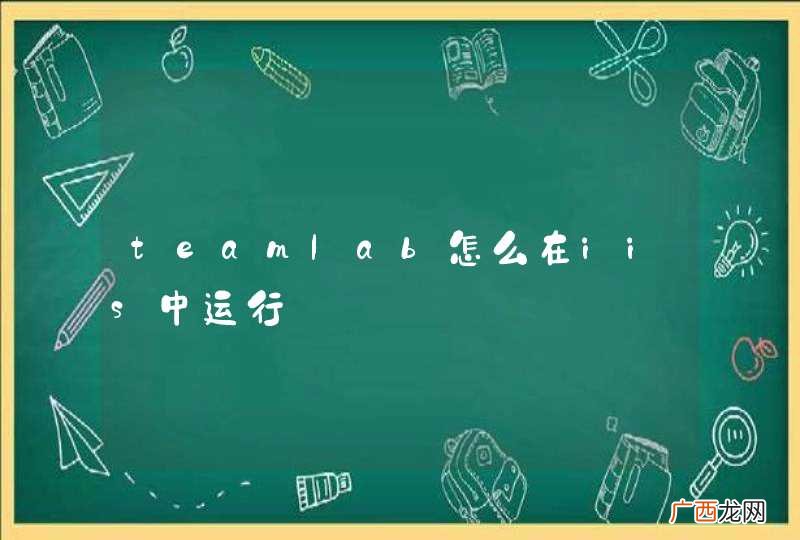 teamlab怎么在iis中运行