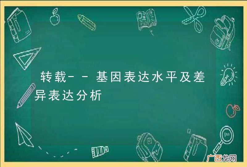 转载--基因表达水平及差异表达分析