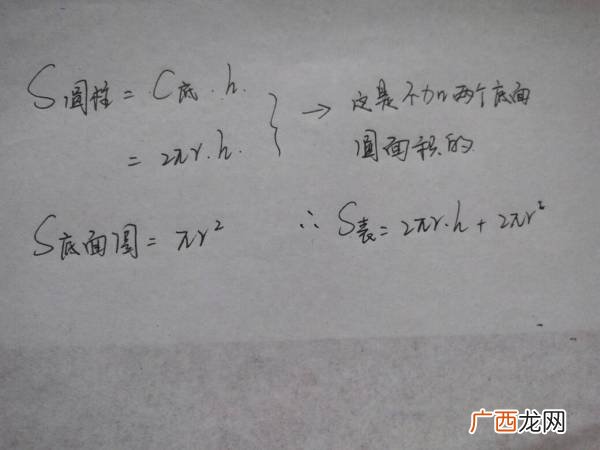 圆柱的表面积公式怎么求,圆柱体的表面积怎么求，公式？