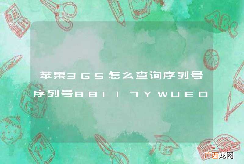 苹果3GS怎么查询序列号序列号88117YWUEDG