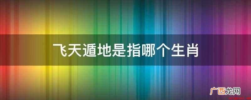 飞天遁地是指哪个生肖