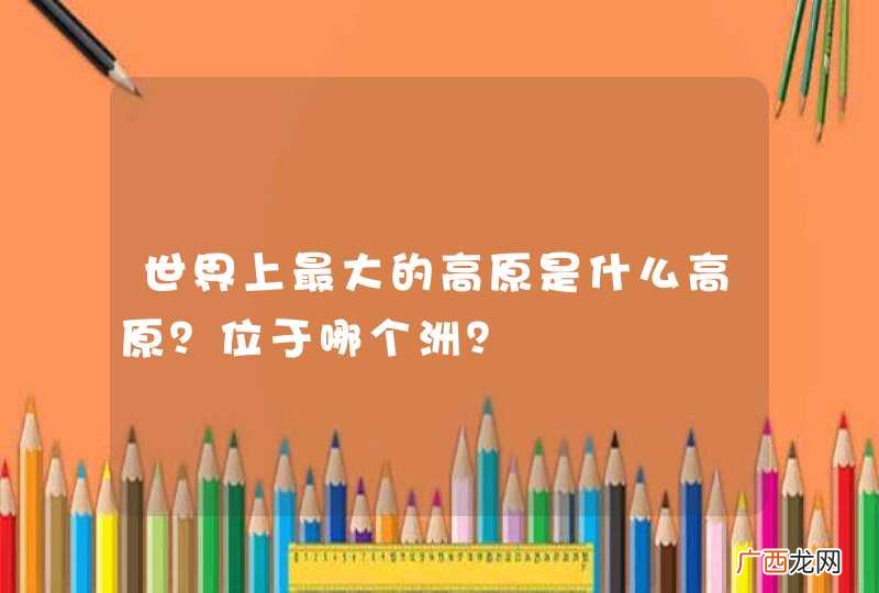 世界上最大的高原是什么高原？位于哪个洲？
