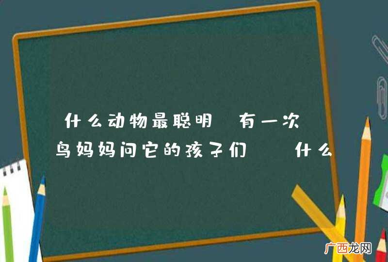 什么动物最聪明 有一次.鸟妈妈问它的孩子们：“什么