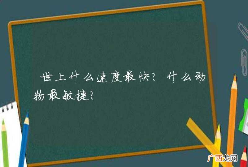 世上什么速度最快？什么动物最敏捷?