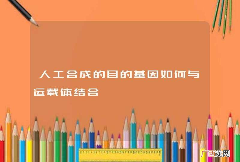 人工合成的目的基因如何与运载体结合