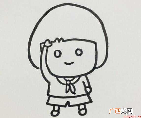 小学生敬礼怎么画简笔画