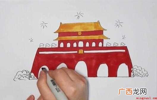 天安门简笔画怎么画