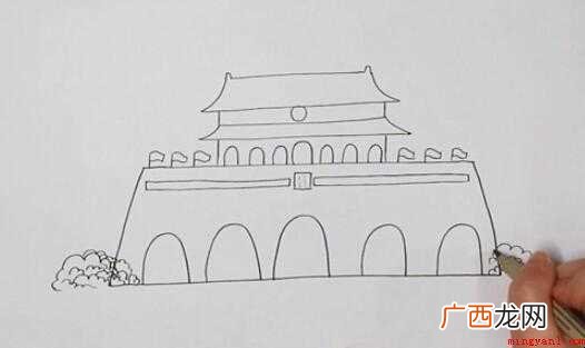天安门简笔画怎么画