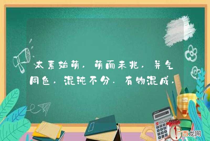 太素始萌,萌而未兆,并气同色,混沌不分.有物混成,先天地生,其气体固未可得而形其迟速固未可得
