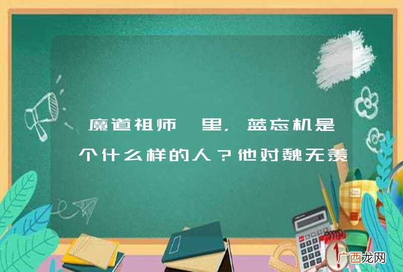 《魔道祖师》里，蓝忘机是一个什么样的人？他对魏无羡具有什么样的感情？