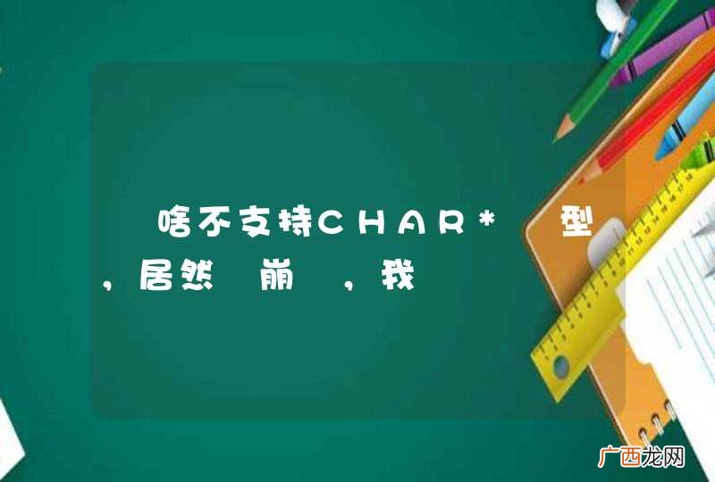 為啥不支持CHAR*類型,居然會崩潰,我暈