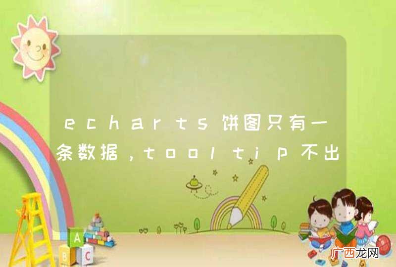 echarts饼图只有一条数据，tooltip不出现