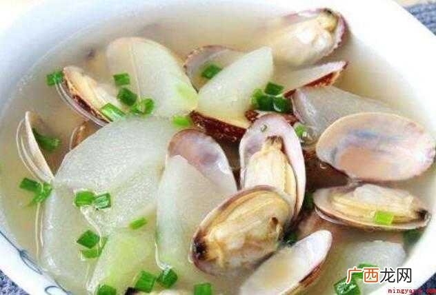 冬瓜文蛤汤原料:文蛤150g、冬瓜100g 文哈汤怎么做好吃