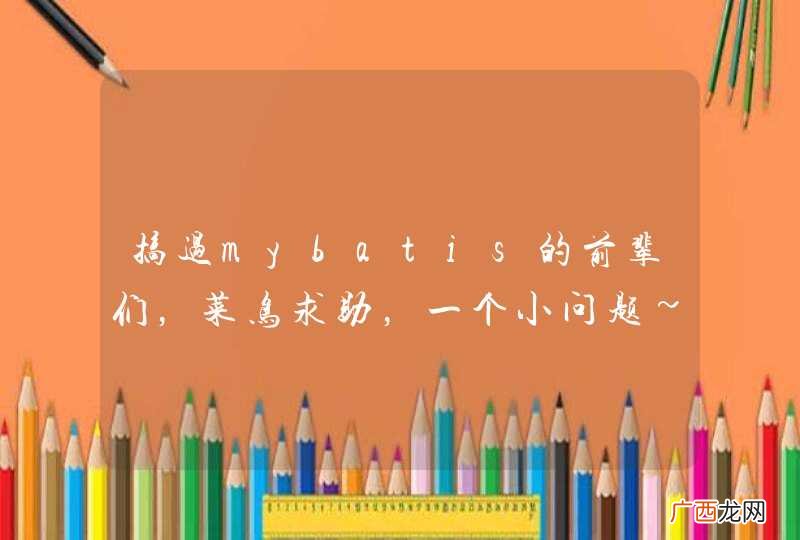 搞过mybatis的前辈们，菜鸟求助，一个小问题~