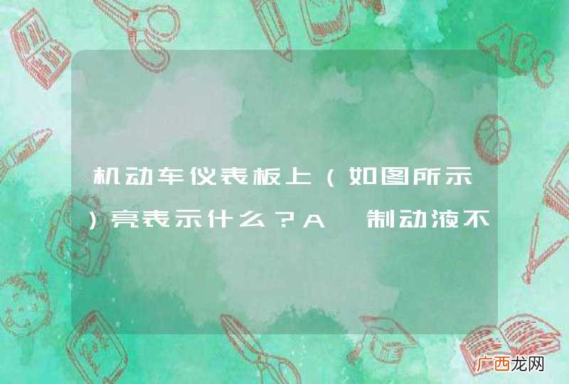 如图所示 机动车仪表板上亮表示什么？A、制动液不足B、洗涤液不足C、冷却系故障D、冷却液不足_答案是D