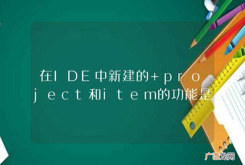 在IDE中新建的 project和item的功能是什么？