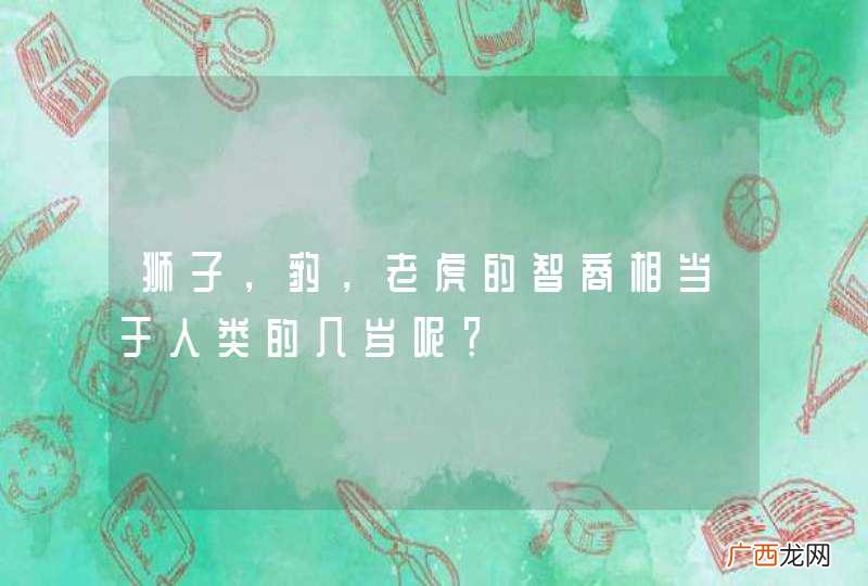 狮子，豹，老虎的智商相当于人类的几岁呢？