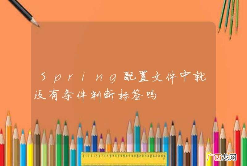 Spring配置文件中就没有条件判断标签吗