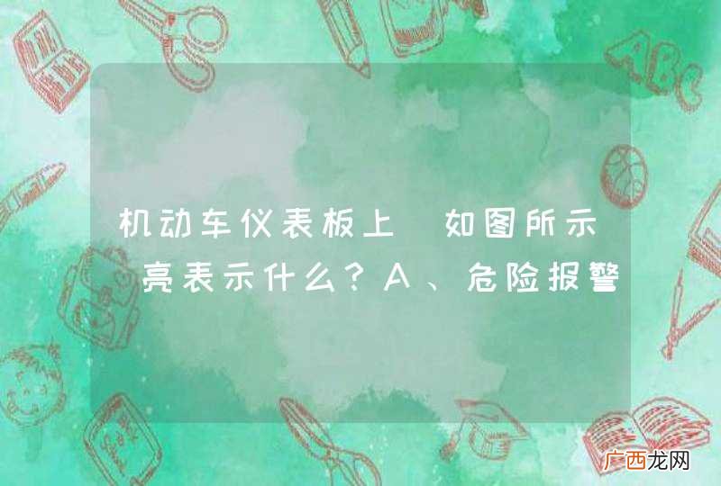 如图所示 机动车仪表板上亮表示什么？A、危险报警闪光灯开启B、前照灯开启C、前后位置灯开启D、前后雾灯开启_答案是C