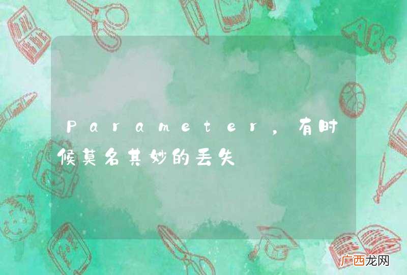 Parameter，有时候莫名其妙的丢失