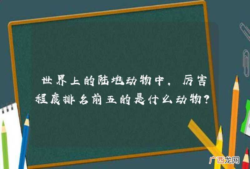 世界上的陆地动物中，厉害程度排名前五的是什么动物？