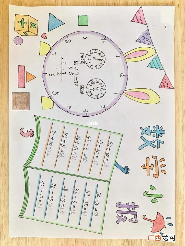 数学手抄报怎么画,一年级数学手抄报怎么做？