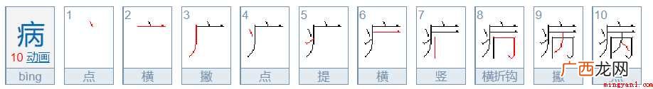 病字的笔顺怎么写