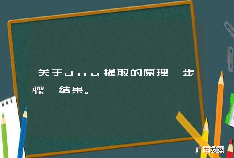 关于dna提取的原理、步骤、结果。