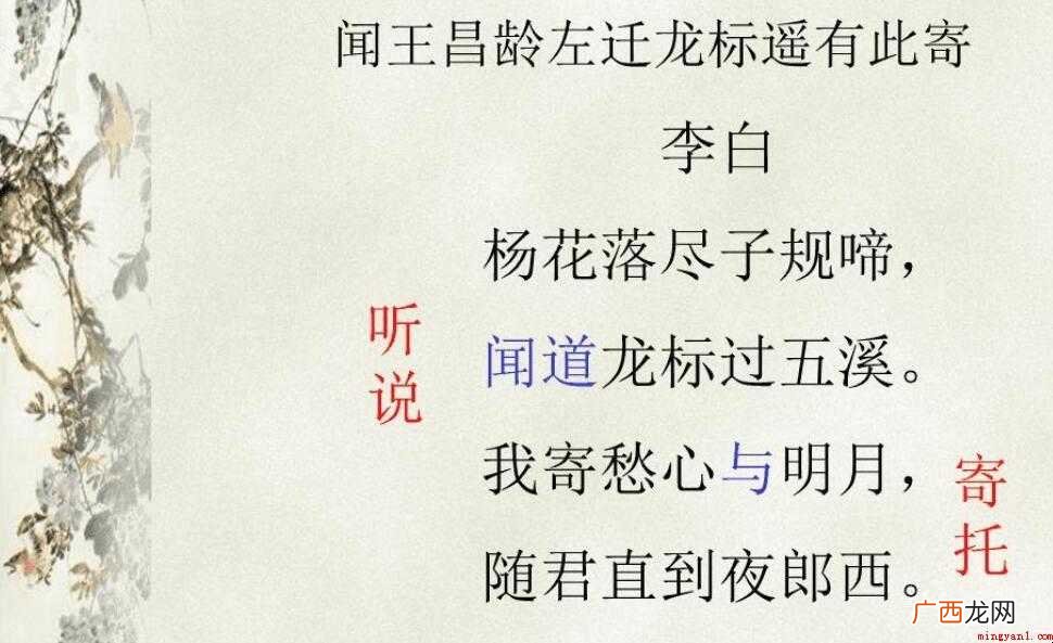 《闻王昌龄左迁龙标遥有此寄》的写作背景是什么