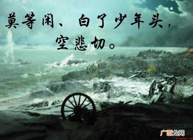 莫莫等闲白少年头空悲伤! 莫等闲白了少年头空悲切的出处是什么