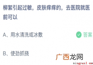 柳絮引起过敏皮肤痒去医院前可以正确答案 柳絮引起过敏皮肤痒去医院前可以
