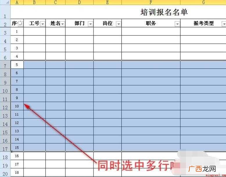 Excel中如何快速插入多行