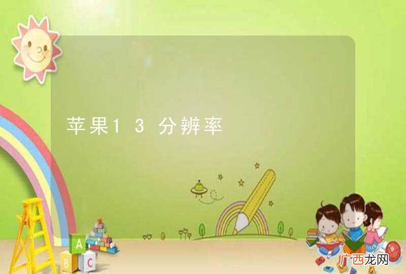 苹果13分辨率