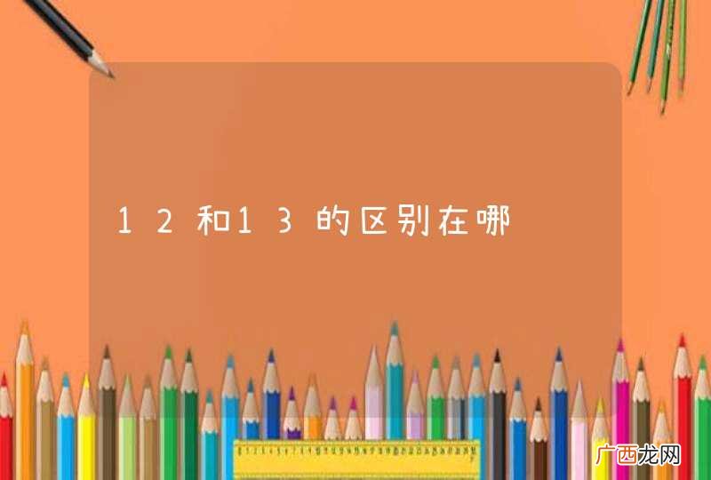12和13的区别在哪