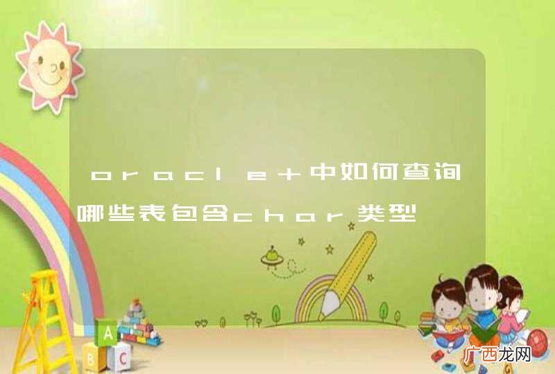 oracle 中如何查询哪些表包含char类型