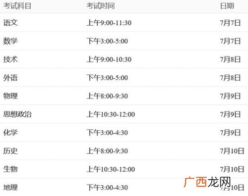 全国高考时间是什么时候,高考几月几号考？