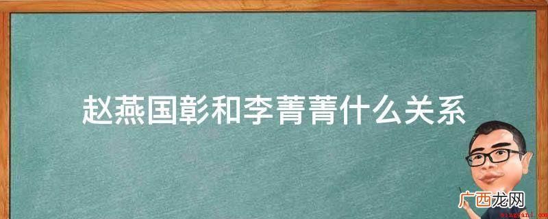 赵燕国彰和李菁菁什么关系